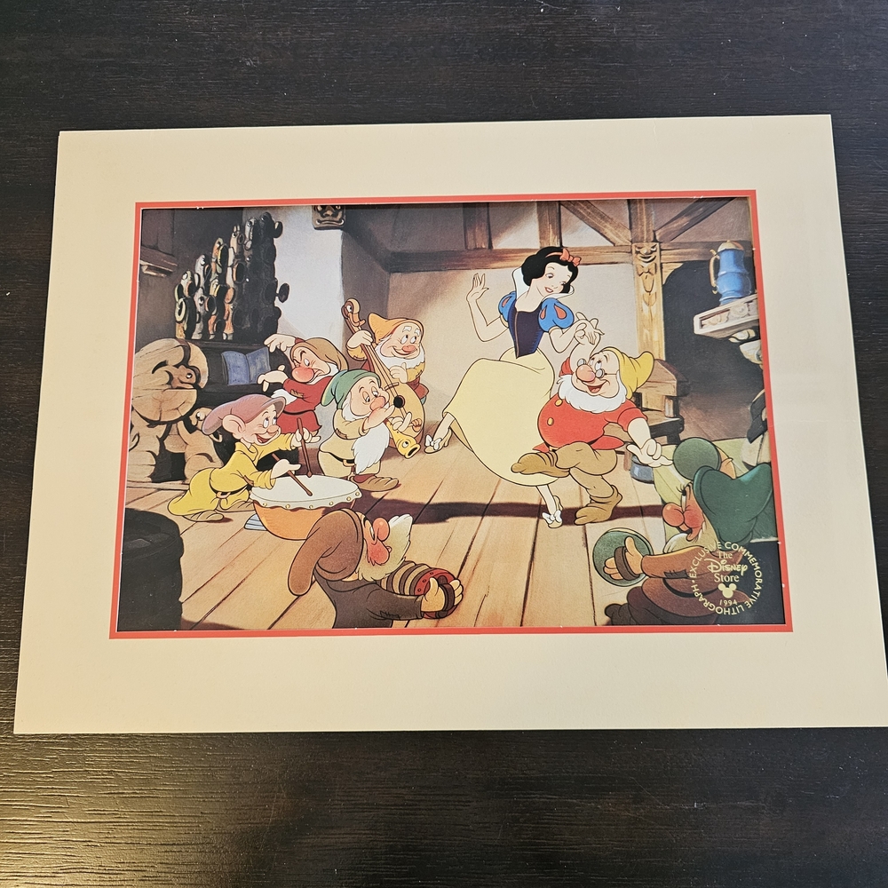 Disney Snow White and Dwarfs Lithograph
